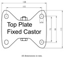 LH series 100mm fixed top plate 140x110mm - Plate dimensions