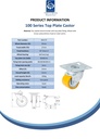 100 series 35mm swivel top plate 60x60mm castor with polyurethane on steel centre ball bearing wheel 100kg - Spec sheet