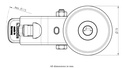 300SS series 80mm stainless steel swivel/brake bolt hole 12mm - Plate drawing