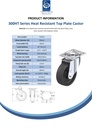 300HT(LI) series 150mm swivel top plate 140x110mm castor with heat resistant thermoplastic plain bearing wheel 300kg - Spec sheet