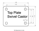 300HT series 200mm swivel top plate 140x110mm - Plate drawing