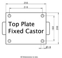 LS series 250mm fixed top plate 255x200mm - Plate drawing