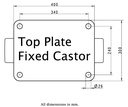 LS series 300mm fixed top plate 400x300mm - Plate drawing