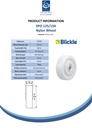 Wheel series 125mm nylon 15mm bore hub length 45mm ball bearing 700kg - Spec sheet