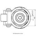 Levelling series HRIG-POA 63G 63mm swivel threaded bolt hole M12x15mm - Plate drawing