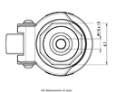 Levelling series HRIG-POA 72G 72mm swivel threaded bolt hole M16x16mm - Plate drawing