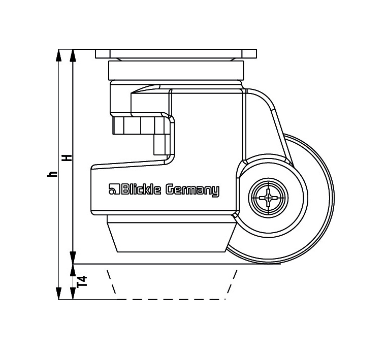 Levelling series HRP-POA 45G - Heights drawing