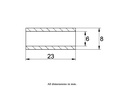 Bush 08x06x23mm Stainless Steel - Bush drawing with Dimensions