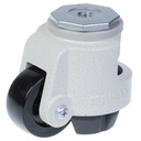 Levelling series HRIG-POA 63G 63mm swivel threaded bolt hole M12x15mm castor with nylon plain bearing wheel 500kg