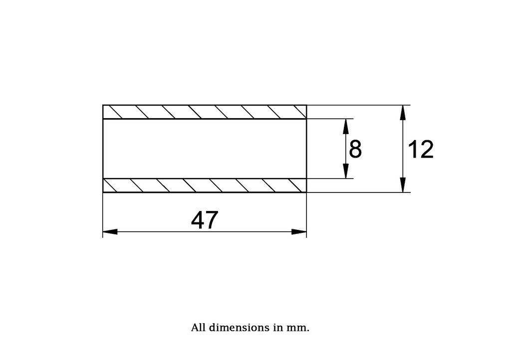 Bush 12x08x47 - Bush dimensions