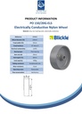 Wheel series 150mm electrically conductive grey nylon 20mm bore hub length 60mm plain bearing 400kg - Spec sheet