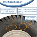 18x8.50-8 4pr P332 Grass tyre specification information