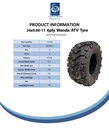 24x9.00-11 6pr Wanda Longhorn P3128 ATV tyre spec sheet