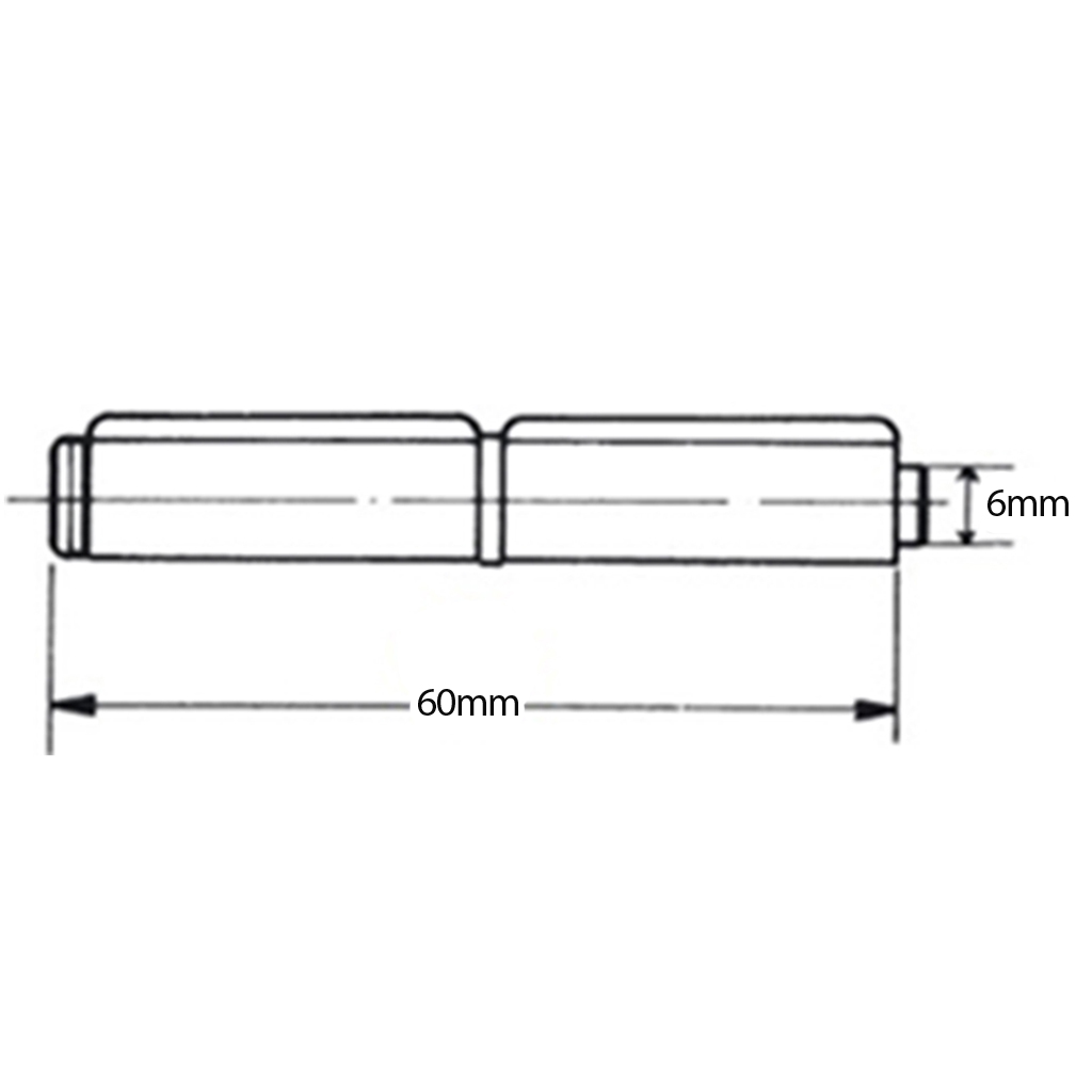 60mm Steel weldable hinge, removable pin - Drawing with Dimensions