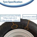 195/55R10 Wanda WR301 on 4/100 trailer assembly specification