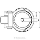 Levelling series HRIG-POA 45G 45mm swivel threaded bolt hole M8x12mm castor with nylon plain bearing wheel 180kg top view