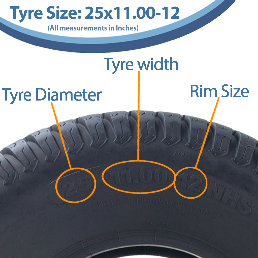 25x11.00-12 4pr Journey P332 grass tyre size with text