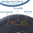 25x11.00-12 4pr Journey P332 grass tyre size with text