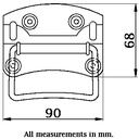 90mm Case handle - Dimensions