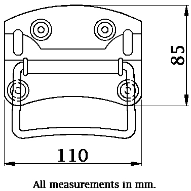 110mm Case handle - Dimensions