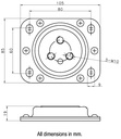 Swivel plate 105x85mm, 350kg - Dimensions