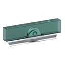 60mm Round groove wheel in 2-hole support bracket - Picture wheel on track