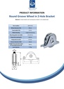 100mm Round groove wheel in support bracket - Spec sheet