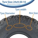 24x9.50-10 6pr Journey P3026 Utility tyre size with text
