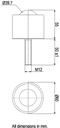 Ball Transfer Unit Tuff Heavy Duty Series - Dimensions
