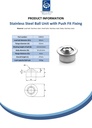 Ball Transfer Unit Euro Series Stainless Steel Load Ball Diameter 30mm - Spec sheet