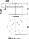 Ball Transfer Unit Heavy Duty 800 Series Stainless Steel Load Ball Diameter 22.2mm - Dimensions