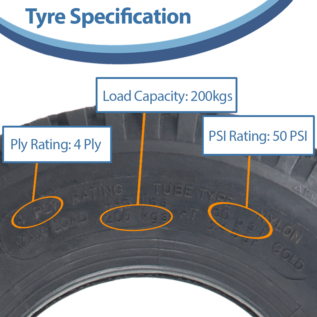 4.10/3.50-6 Journey P605 4ply block tube type tyre specification