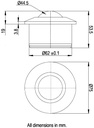 Ball Transfer Unit Heavy Duty 800 Series Carbon Chrome Load Ball Diameter 44.5mm - Dimensions