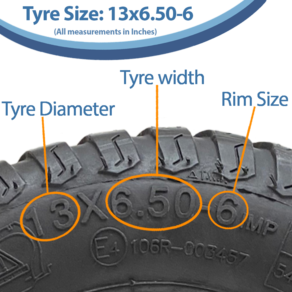 13x6.50-6 4pr Journey P332 grass tyre size with text
