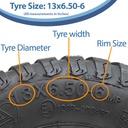 13x6.50-6 4pr Journey P332 grass tyre size with text