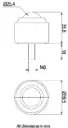 Ball Transfer Unit Thread Fixing Series Carbon Chrome Load Ball Diameter 25.4mm - Dimensions