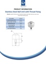 Ball Transfer Unit Mini Ball Series Stainless Steel Load Ball Diameter 6.4mm - Spec sheet