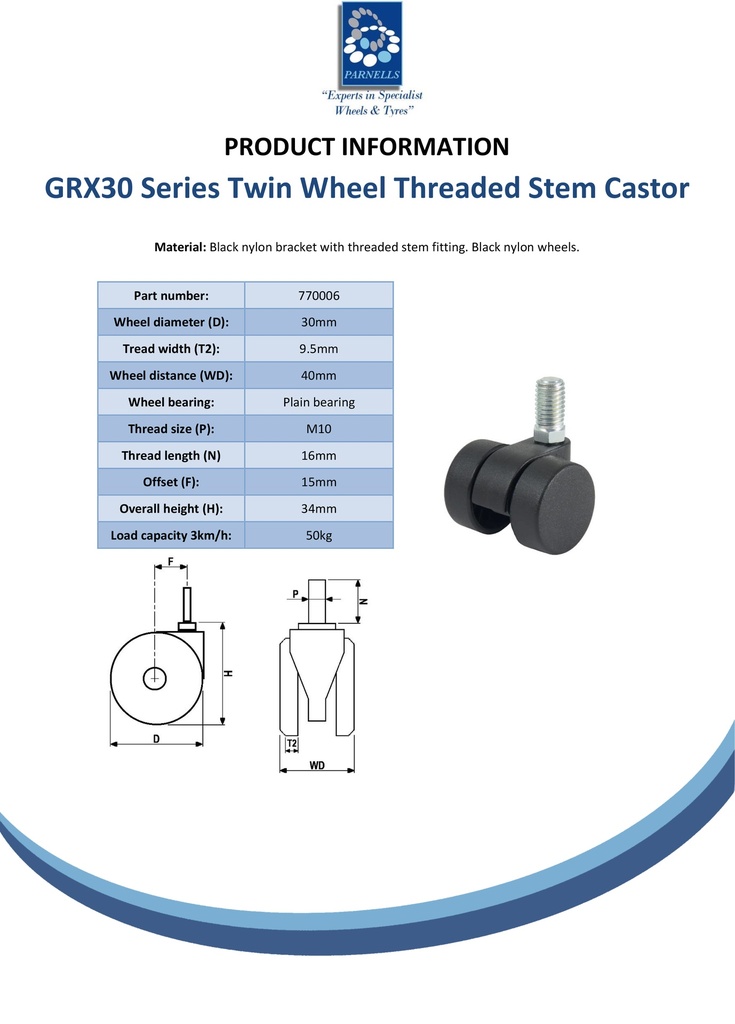 Parnells Castor series Spec sheet - 770006.webp