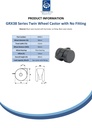 GRX38 Series 2x38mm black twin wheel castor with foot brake, no fitting,  black nylon wheels, 50kg - Spec sheet
