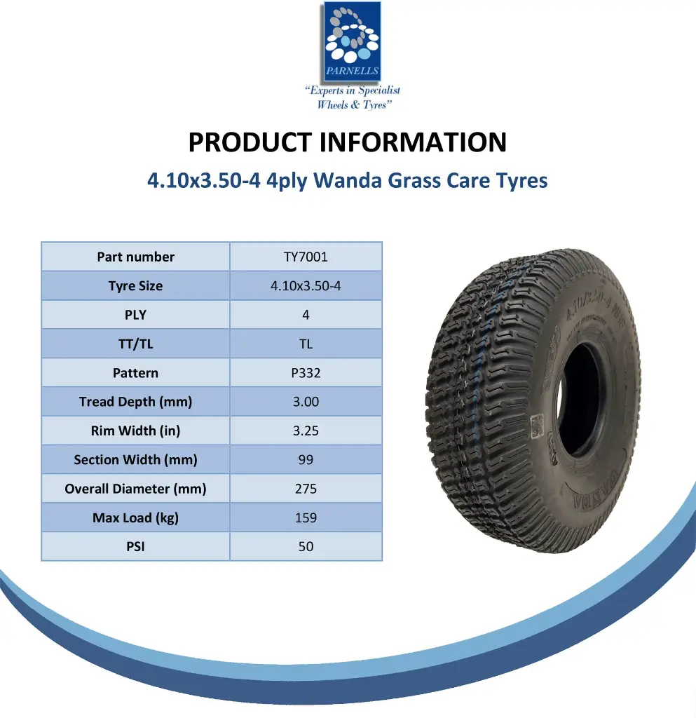 Parnells Online Tyre Spec Sheet - P332-TY7001.webp
