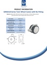 GRX6518 Series 2x65mm light grey twin wheel castor with foot brake, no fitting, dark grey polyurethane tread on light grey nylon centre wheels 50kg - Spec sheet