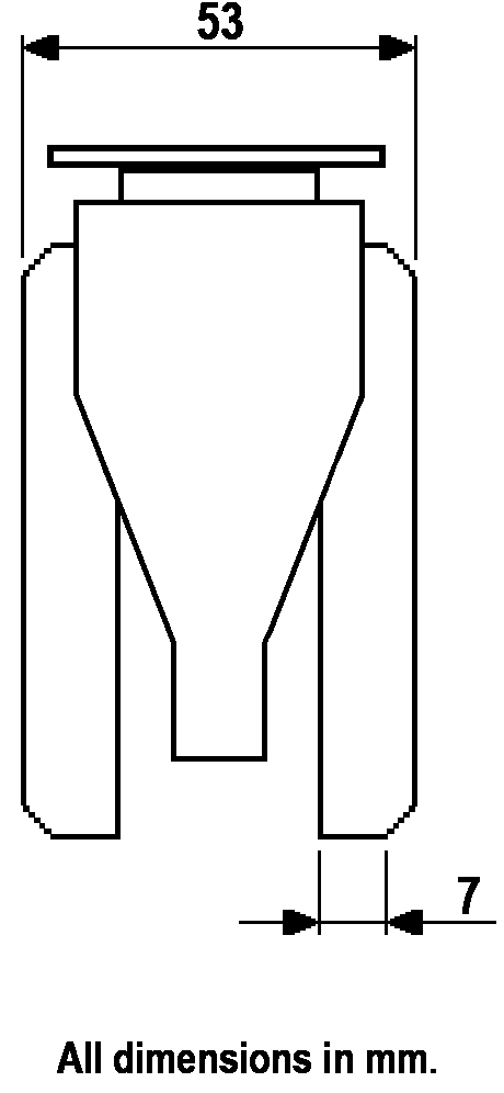 GRX6518 Series 2x65mm light grey twin wheel swivel/brake top plate 38x38mm castor with dark grey polyurethane tread on light grey nylon centre wheels 50kg - Dimensions from behind