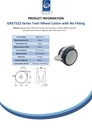 GRX7522 Series 2x75mm light grey twin wheel castor with foot brake, no fitting, dark grey polyurethane tread on light grey nylon centre wheels - Spec sheet