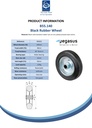 B55.140 Wheel series 140mm black rubber on zinc plated steel centre 15mm bore hub length 50mm roller bearing 115kg - Spec sheet