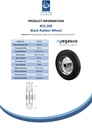 B55.200 Wheel series 200mm black rubber on zinc plated steel centre 20mm bore hub length 60mm roller bearing 205kg - Spec sheet