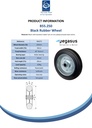 B55.250 Wheel series 250mm black rubber on zinc plated steel centre 25mm bore hub length 60mm roller bearing 250kg - Spec sheet
