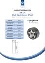 B80.125 Wheel series 125mm black elastic rubber on aluminium centre 20mm bore hub length 50mm ball bearings 220kg - Spec sheet
