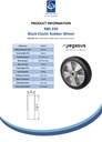 B80.250 Wheel series 250mm black elastic rubber on aluminium centre 20mm bore hub length 70mm ball bearings 600kg - Spec sheet