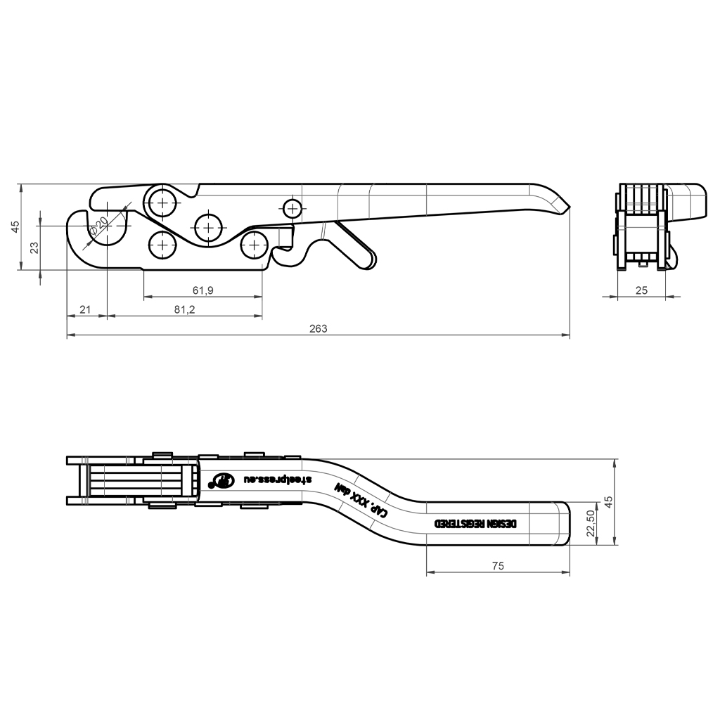 SPP ZB-18L.B drawing with dimensions