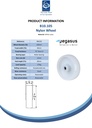 B10.105 Wheel series 100mm nylon 12mm bore hub length 40mm roller bearing 175kg - Spec sheet